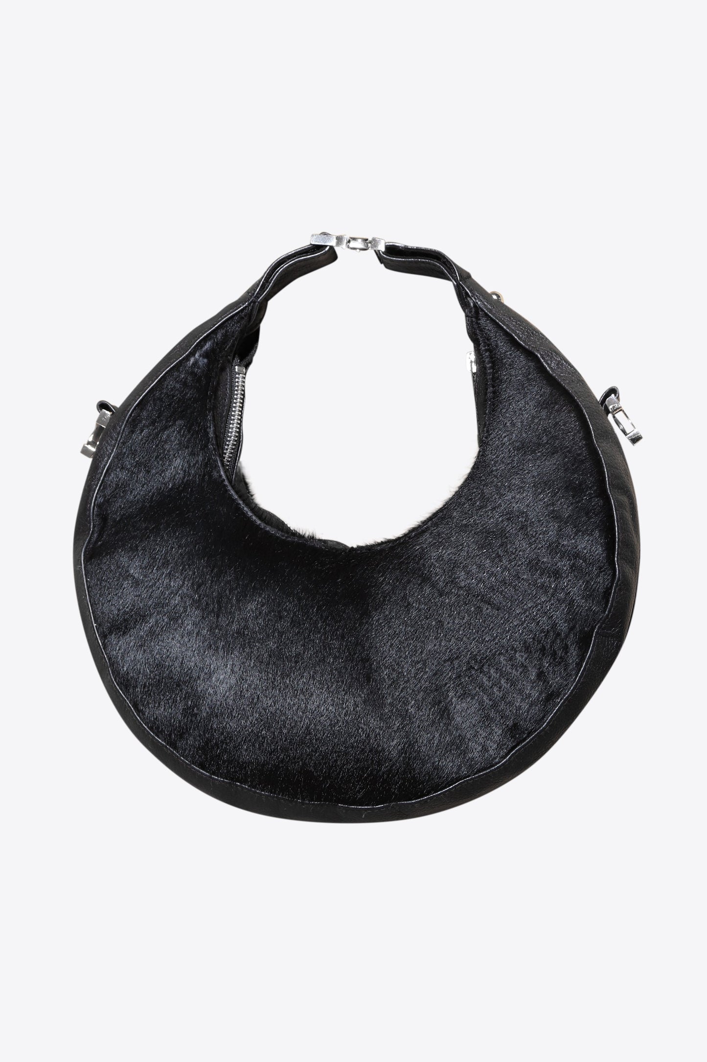 Bolso de media luna con pelo de poni