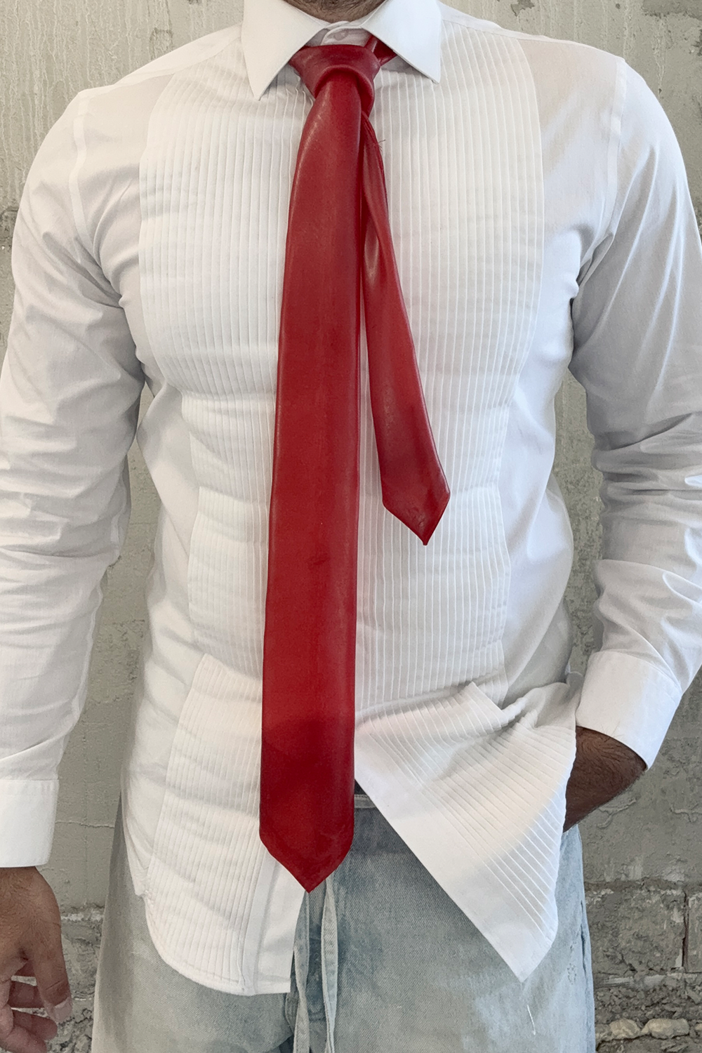 Translucent Lambskin Leather Tie