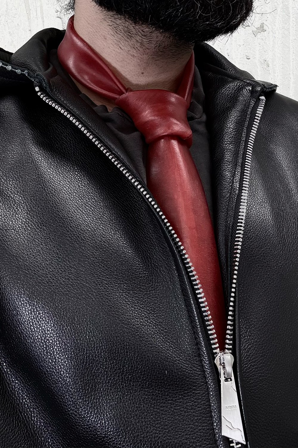 Translucent Lambskin Leather Tie