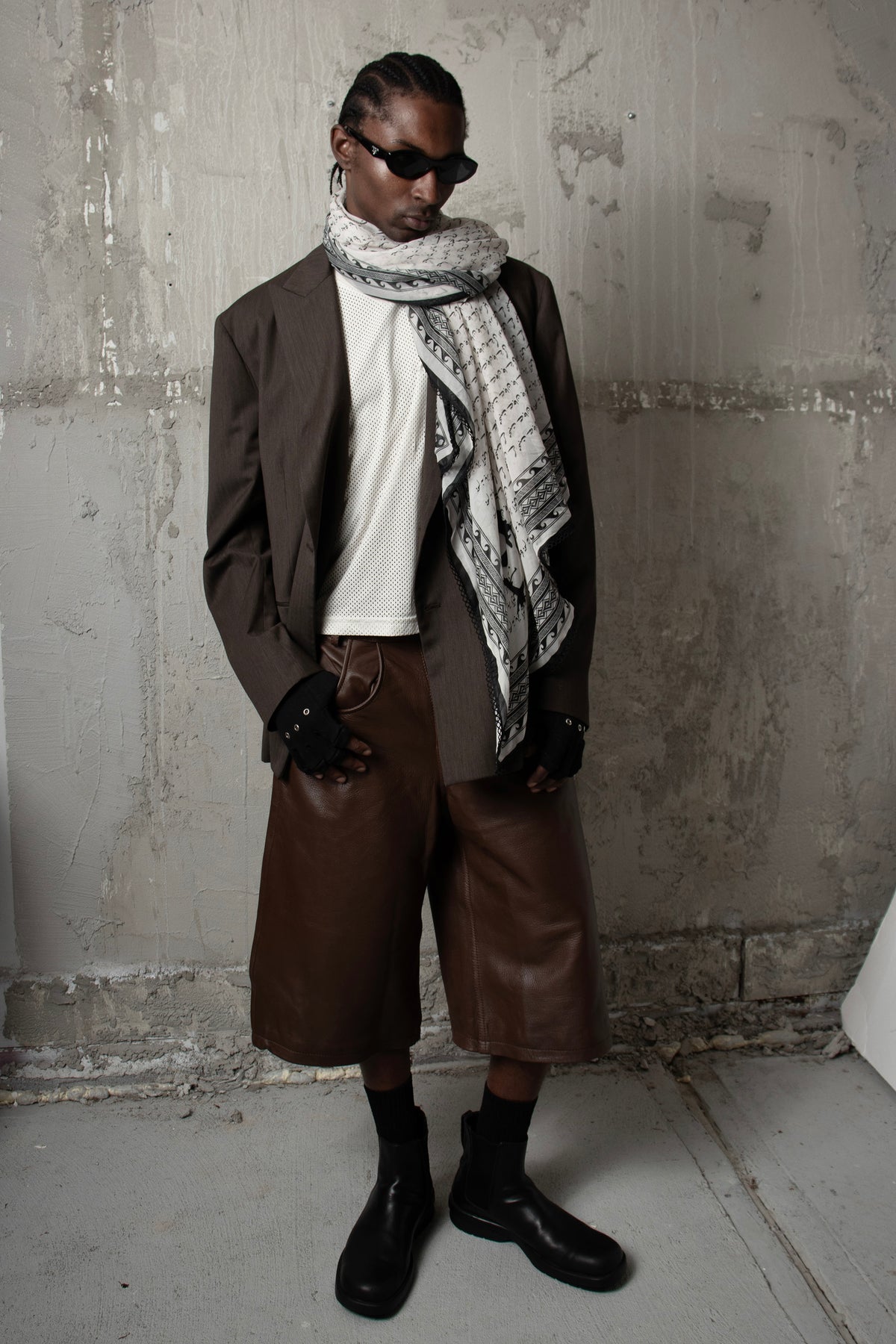 "Layl" Leather Shorts (Earth)