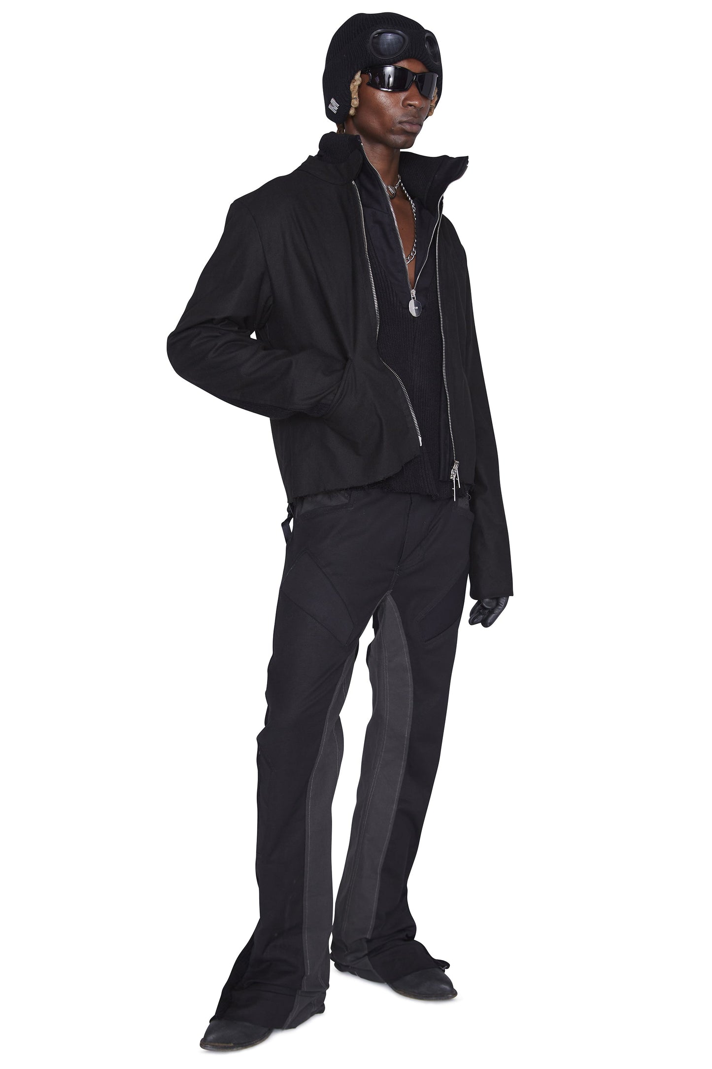 Chaqueta vaquera de motociclista (negra)