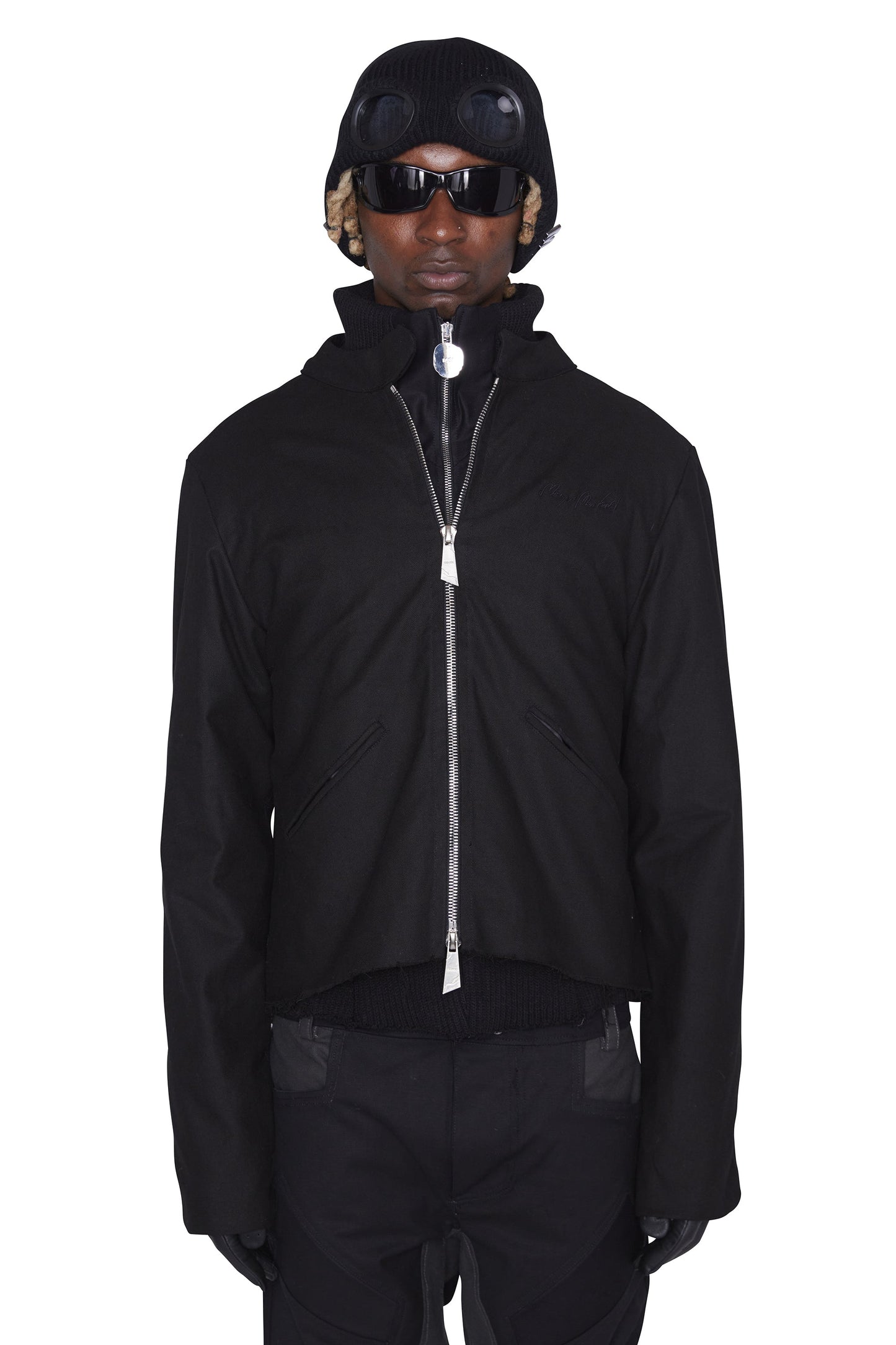 Denim Moto Jacket (Black) (SAMPLE)