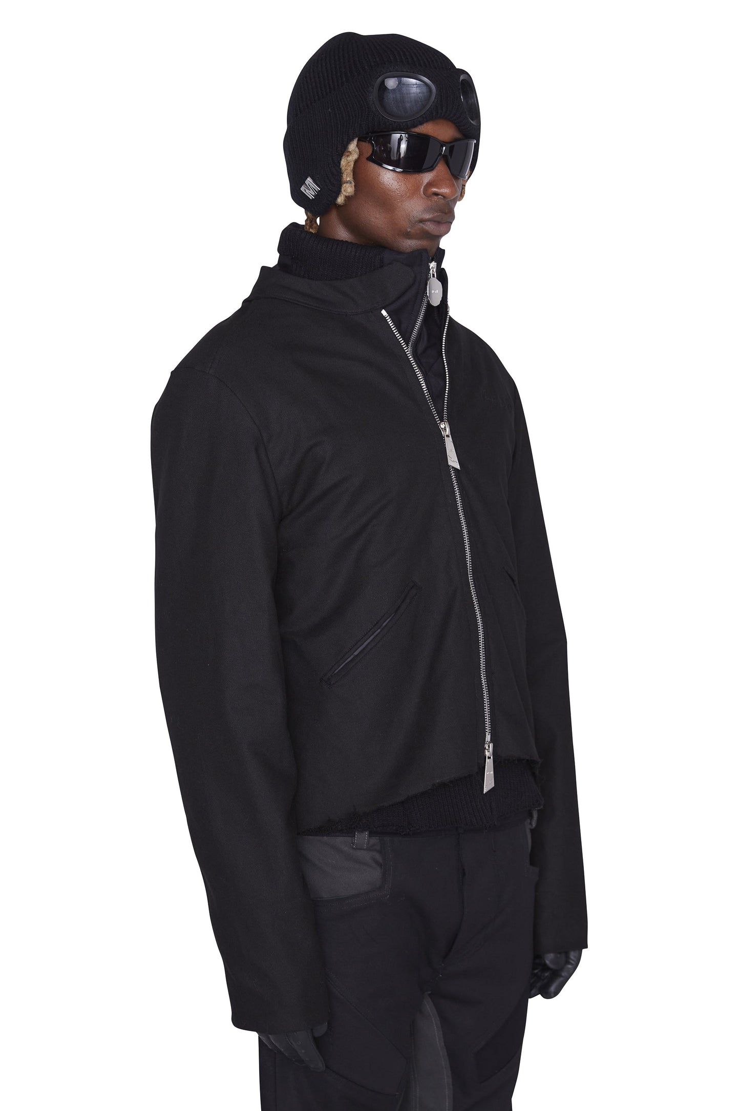 Denim Moto Jacket (Black) (SAMPLE)