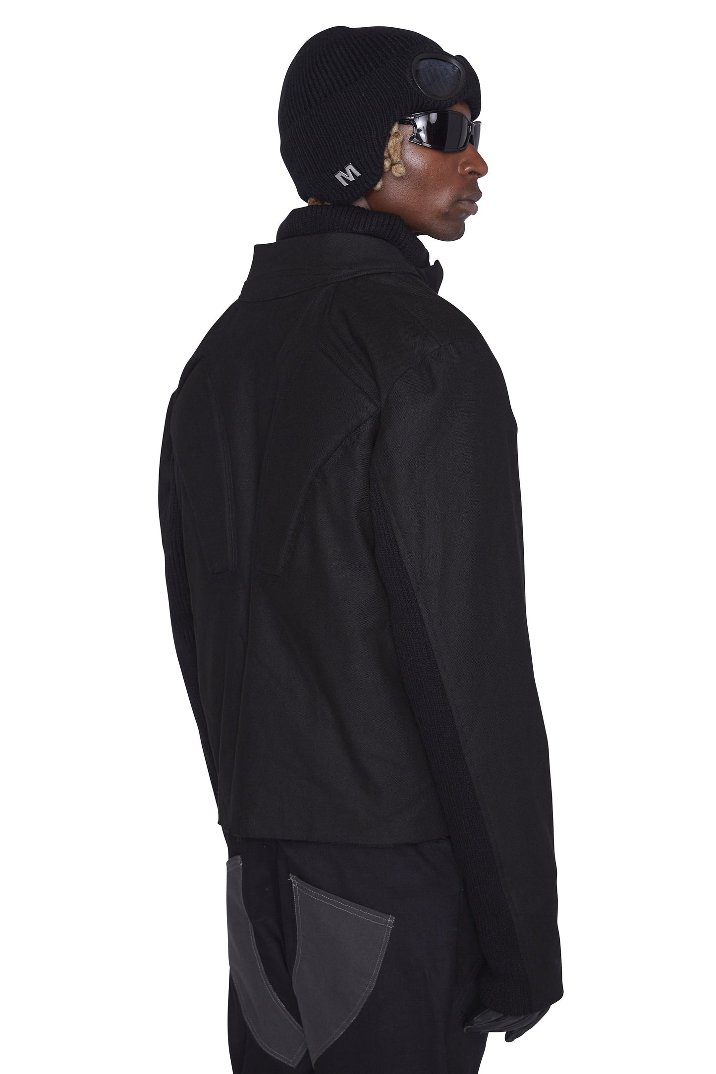 Denim Moto Jacket (Black) (SAMPLE)