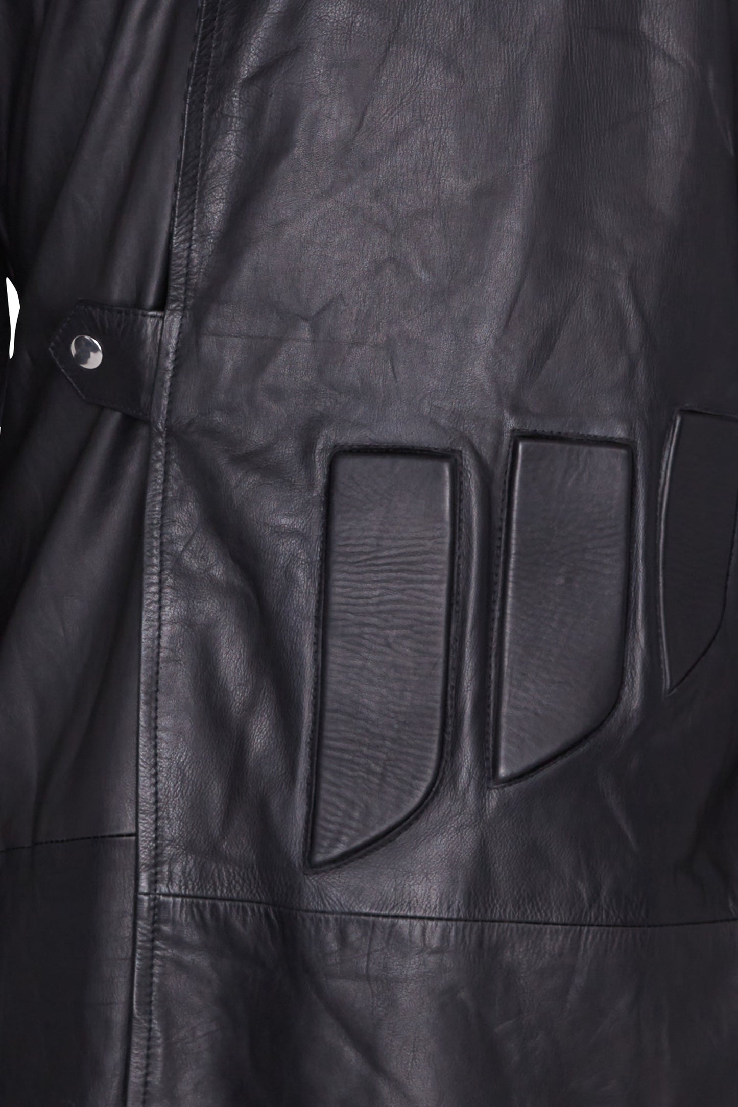 Gabardina de cuero para motociclista "Aswad"