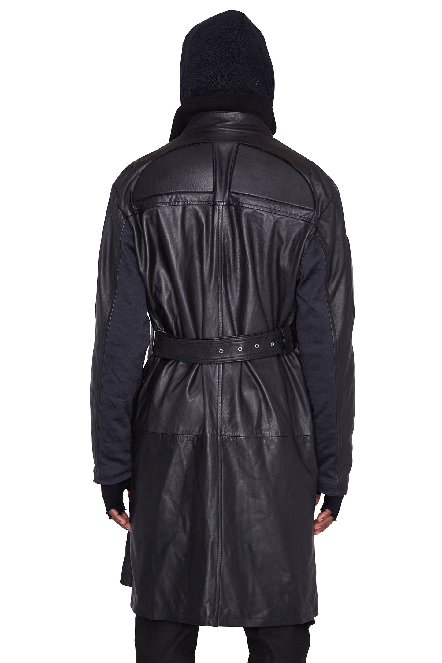 Gabardina de cuero para motociclista "Aswad"