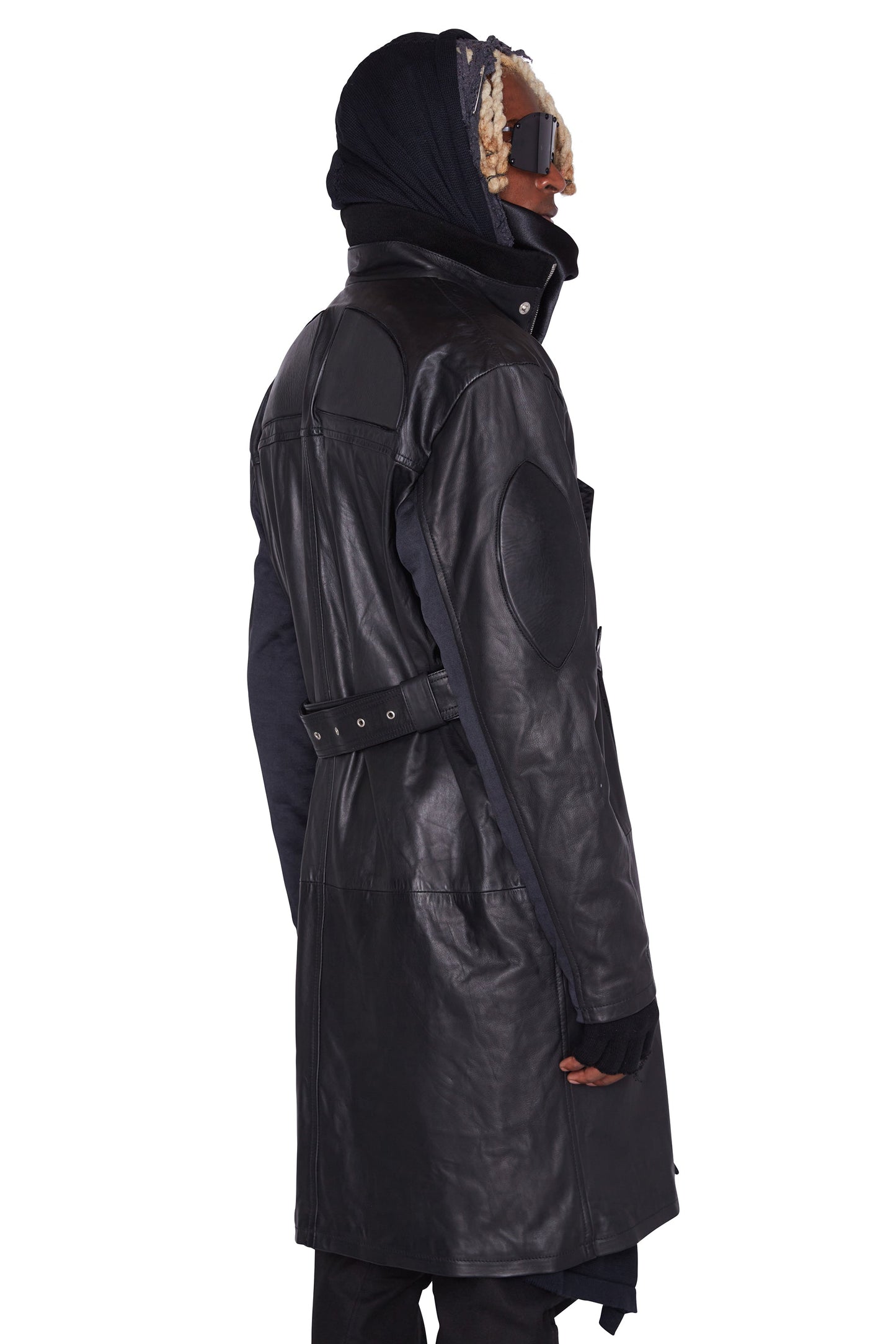 Gabardina de cuero para motociclista "Aswad"