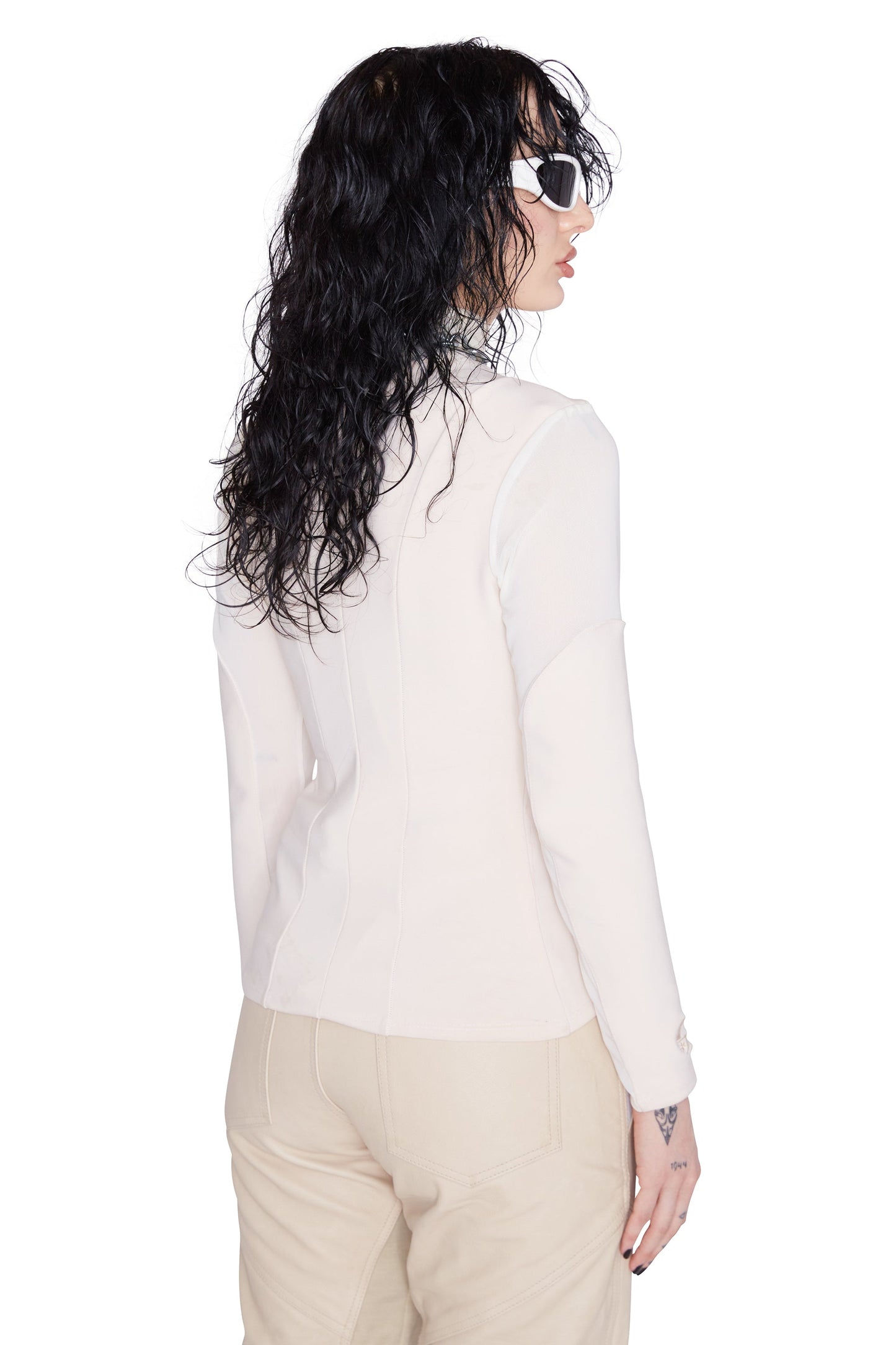 Camisa de malla para motociclista para mujer (color marfil)