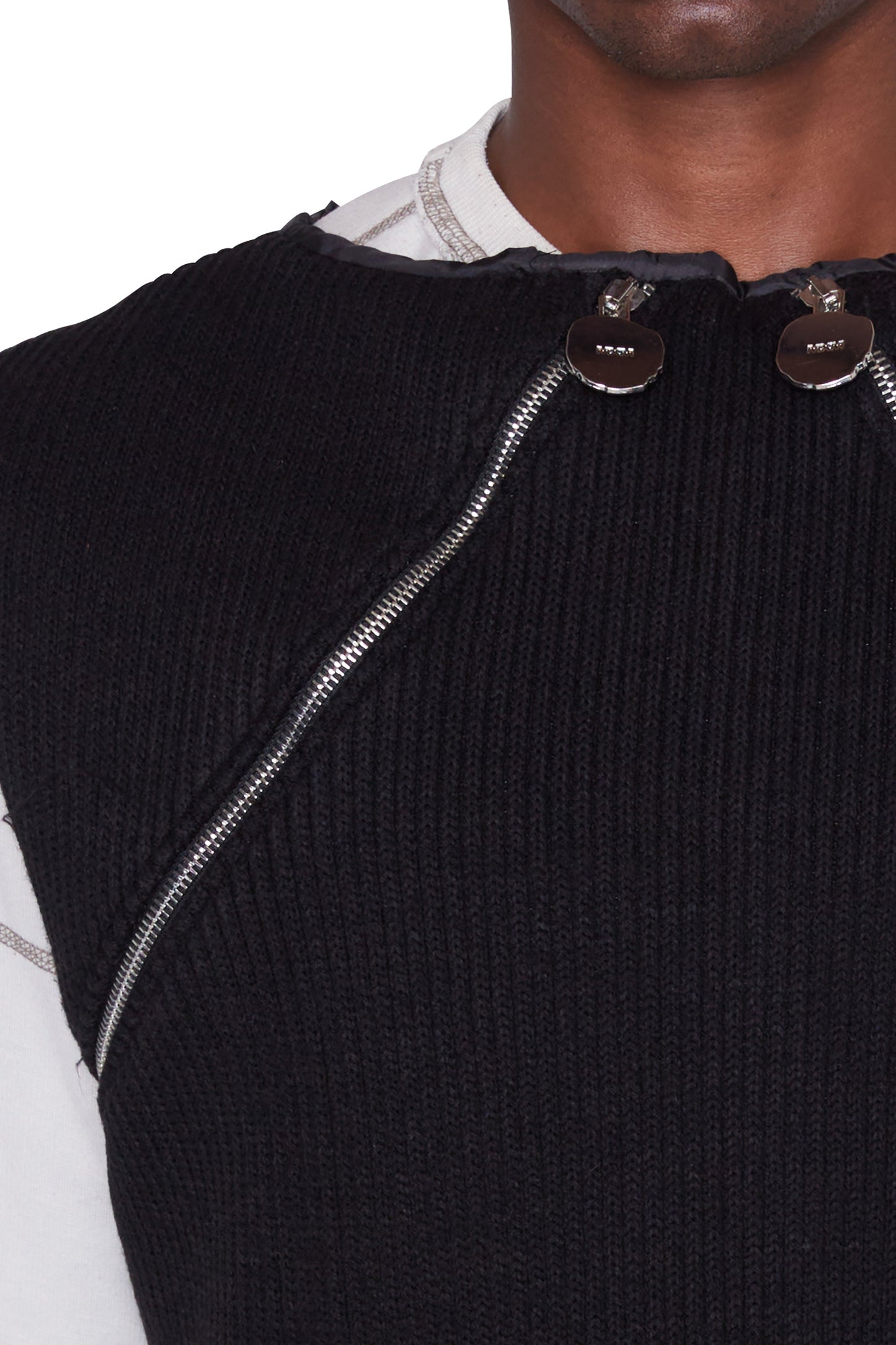 Chaleco de punto con cremallera reversible