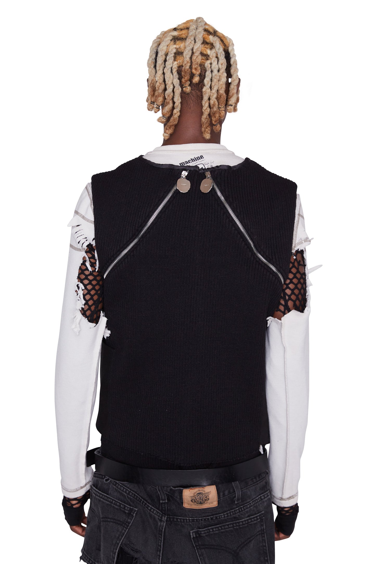 Chaleco de punto con cremallera reversible