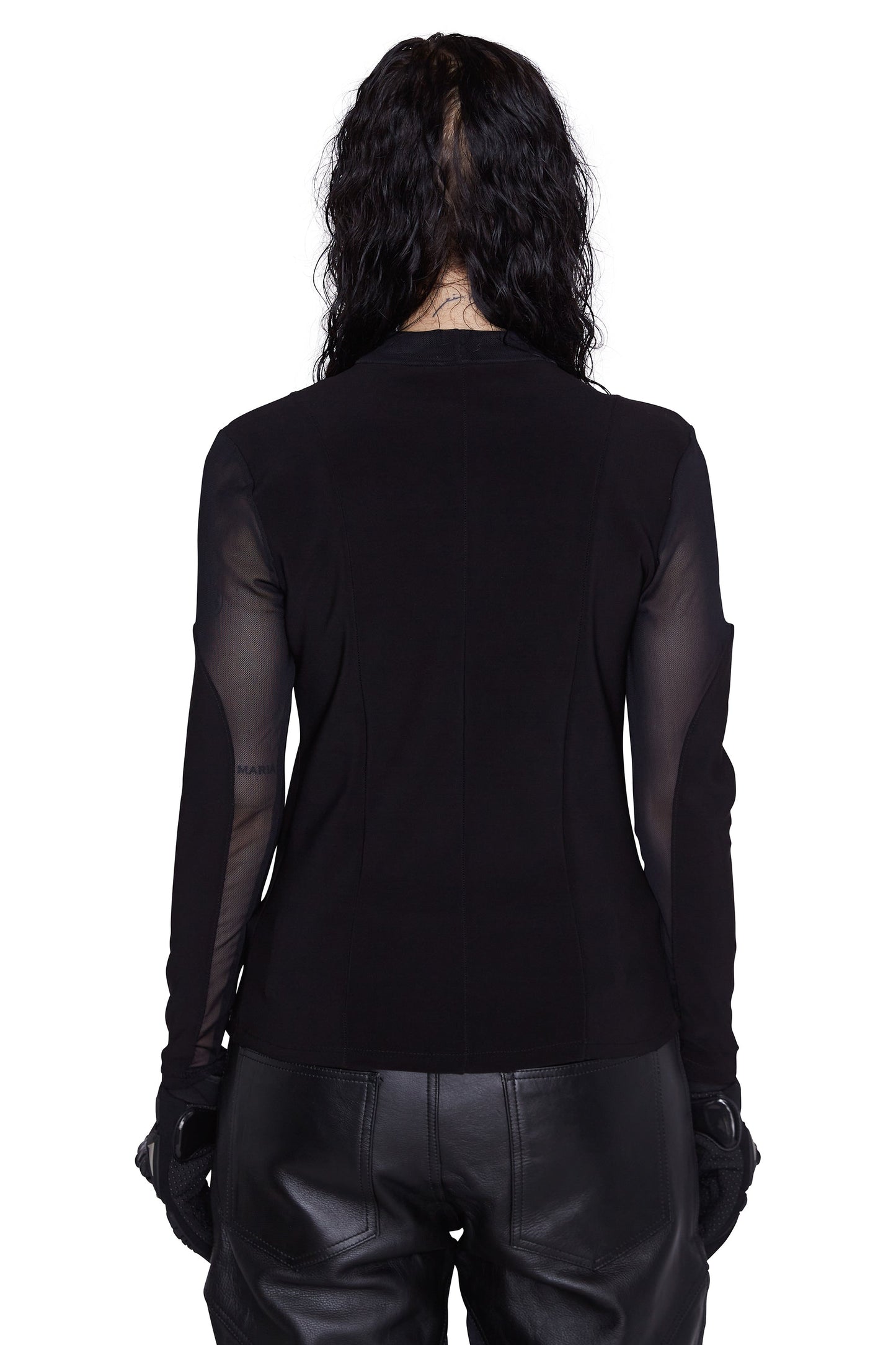 Camisa de malla para motociclista para mujer (negra)