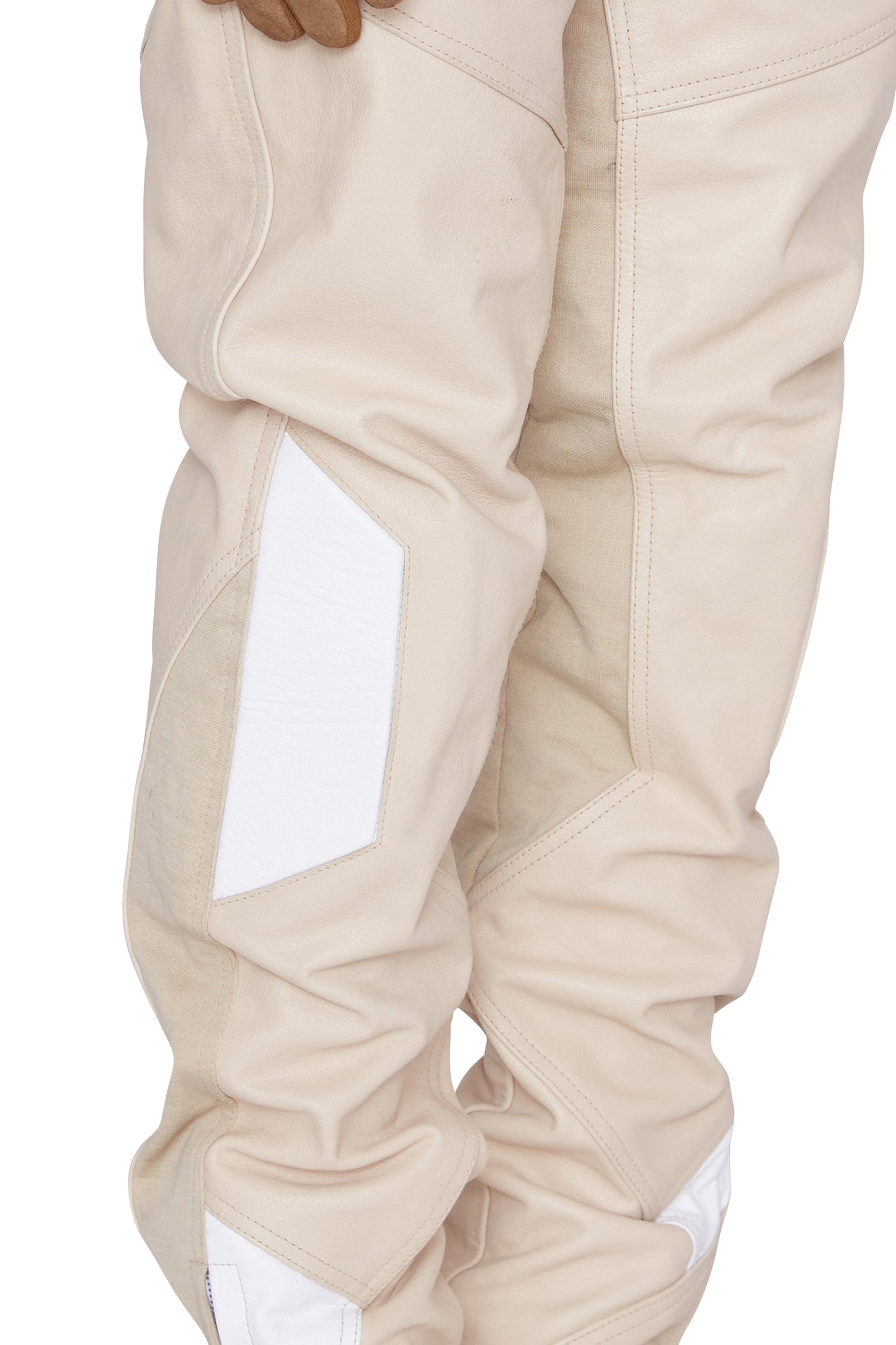 Pantalón de cuero para moto (arena)