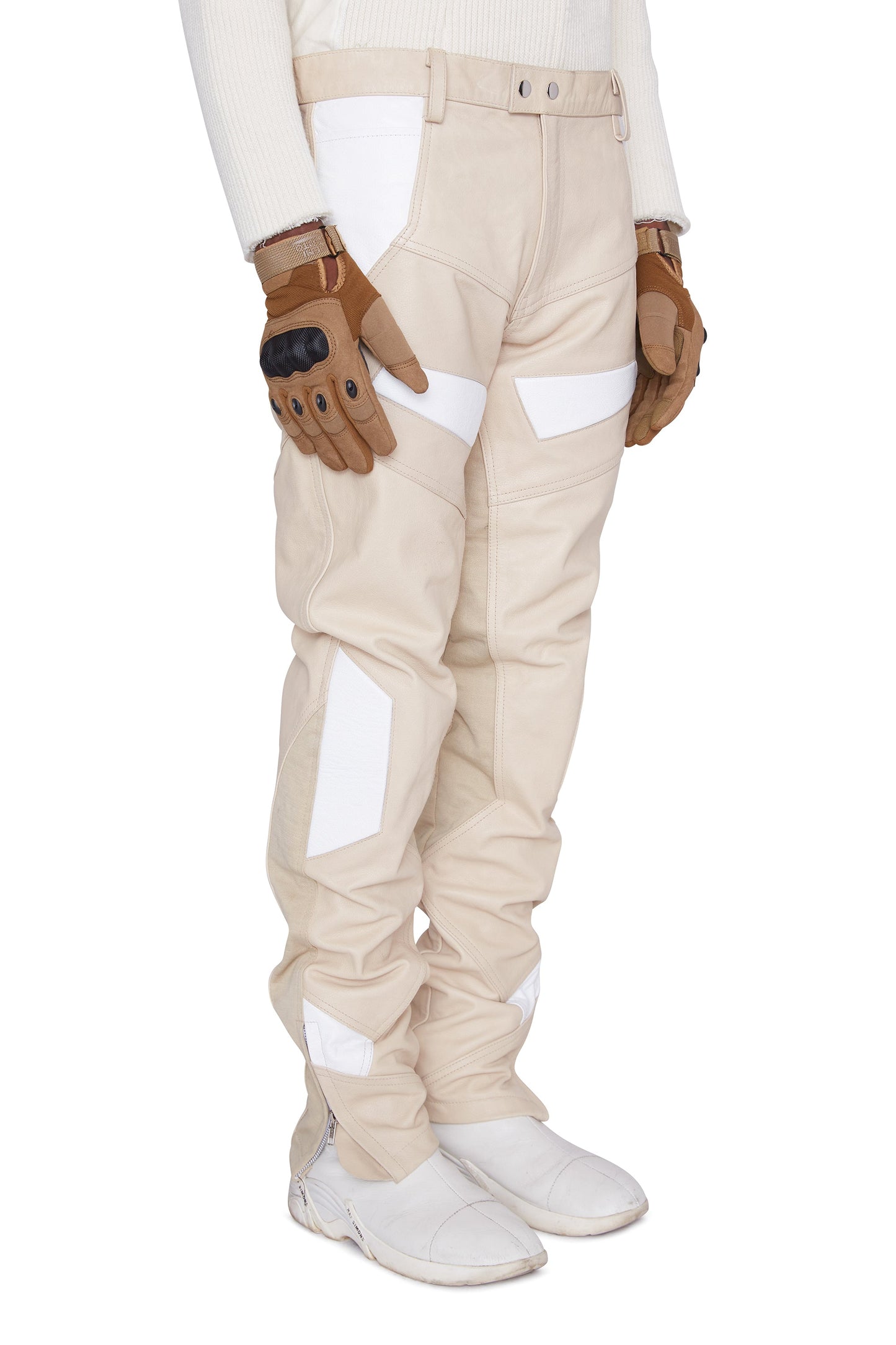 Pantalón de cuero para moto (arena)