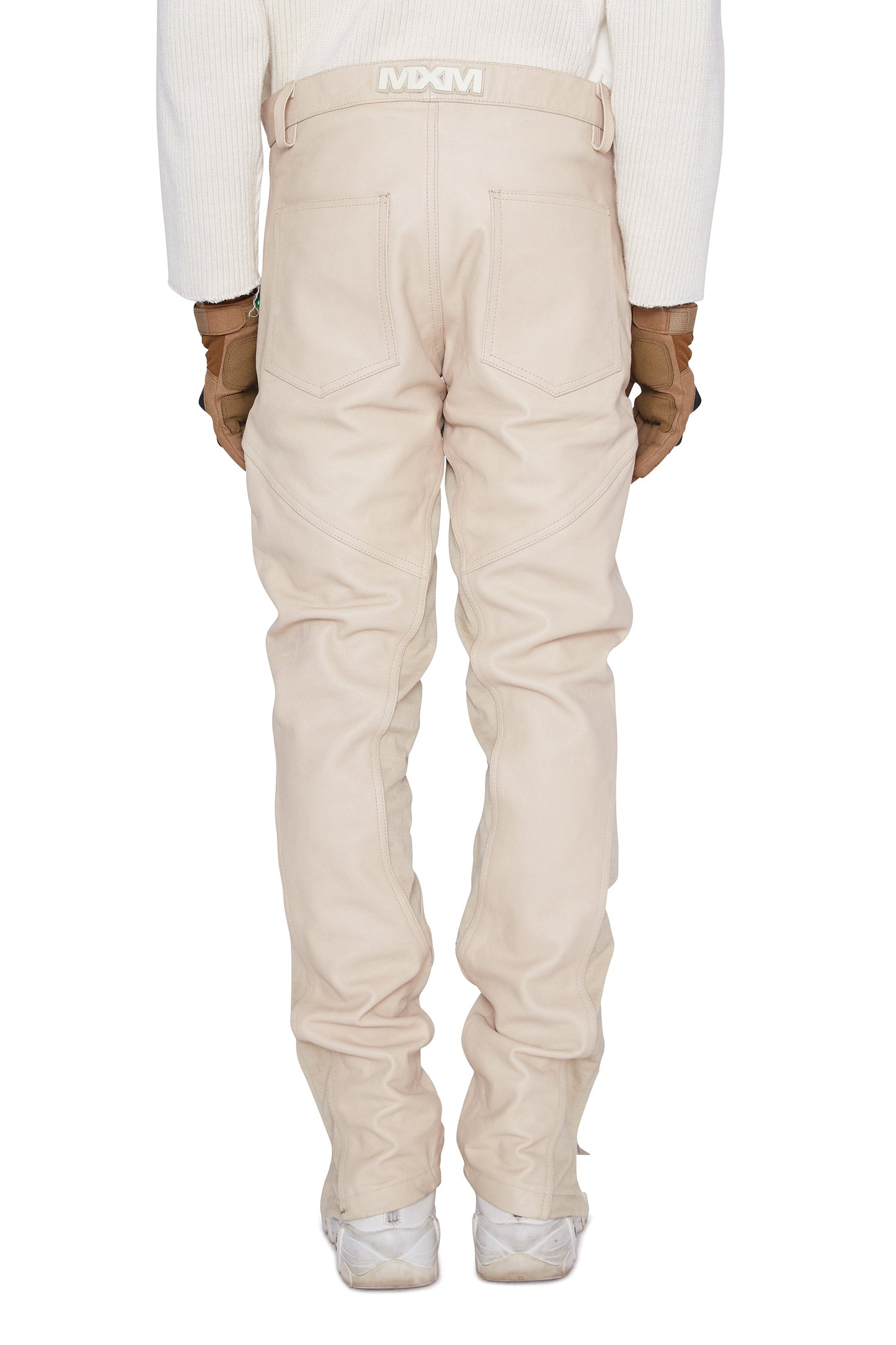 Pantalón de cuero para moto (arena)