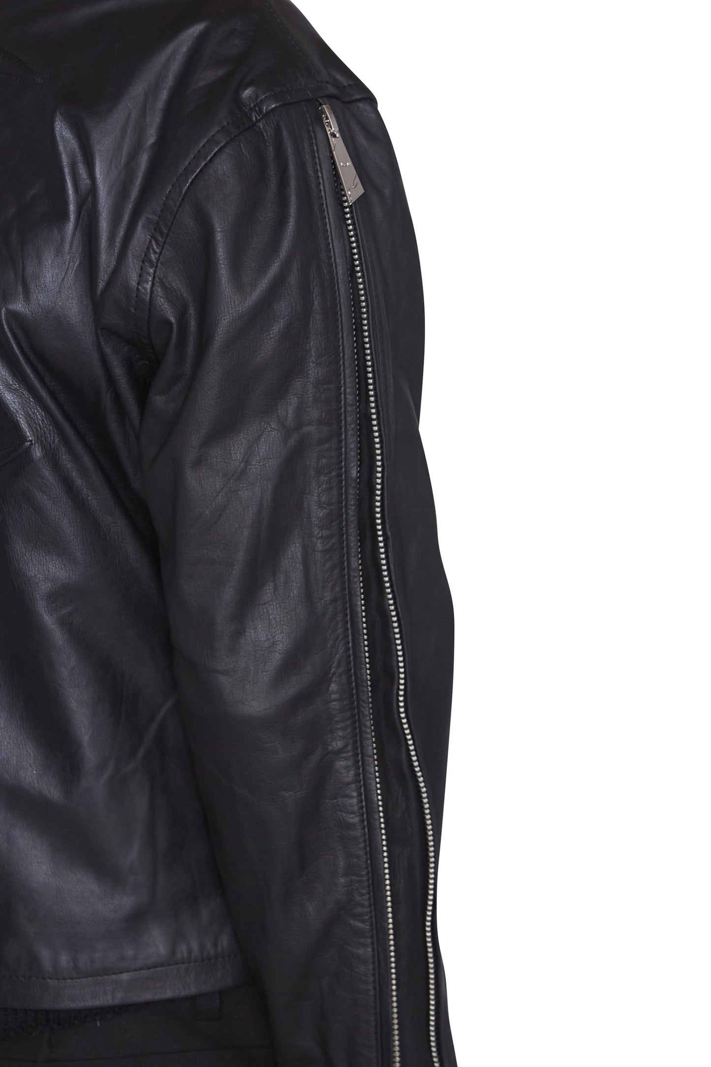 Lederjacke mit Halbmondprägung