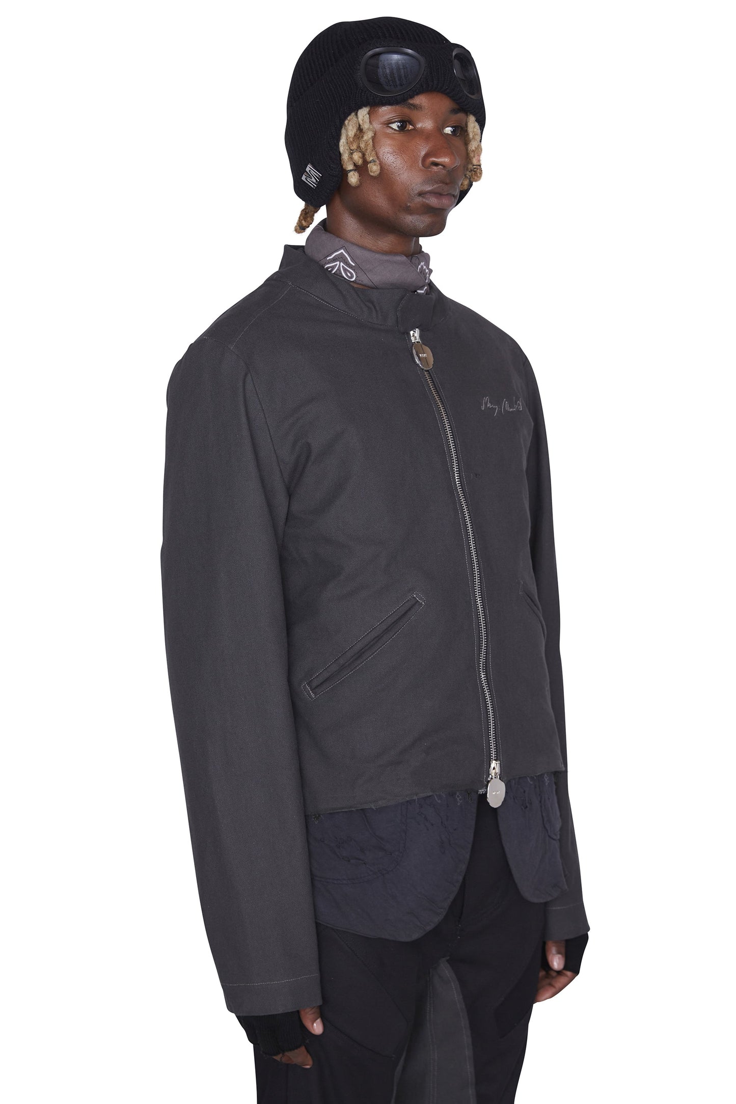 Chaqueta vaquera para motociclista (color humo salvia)