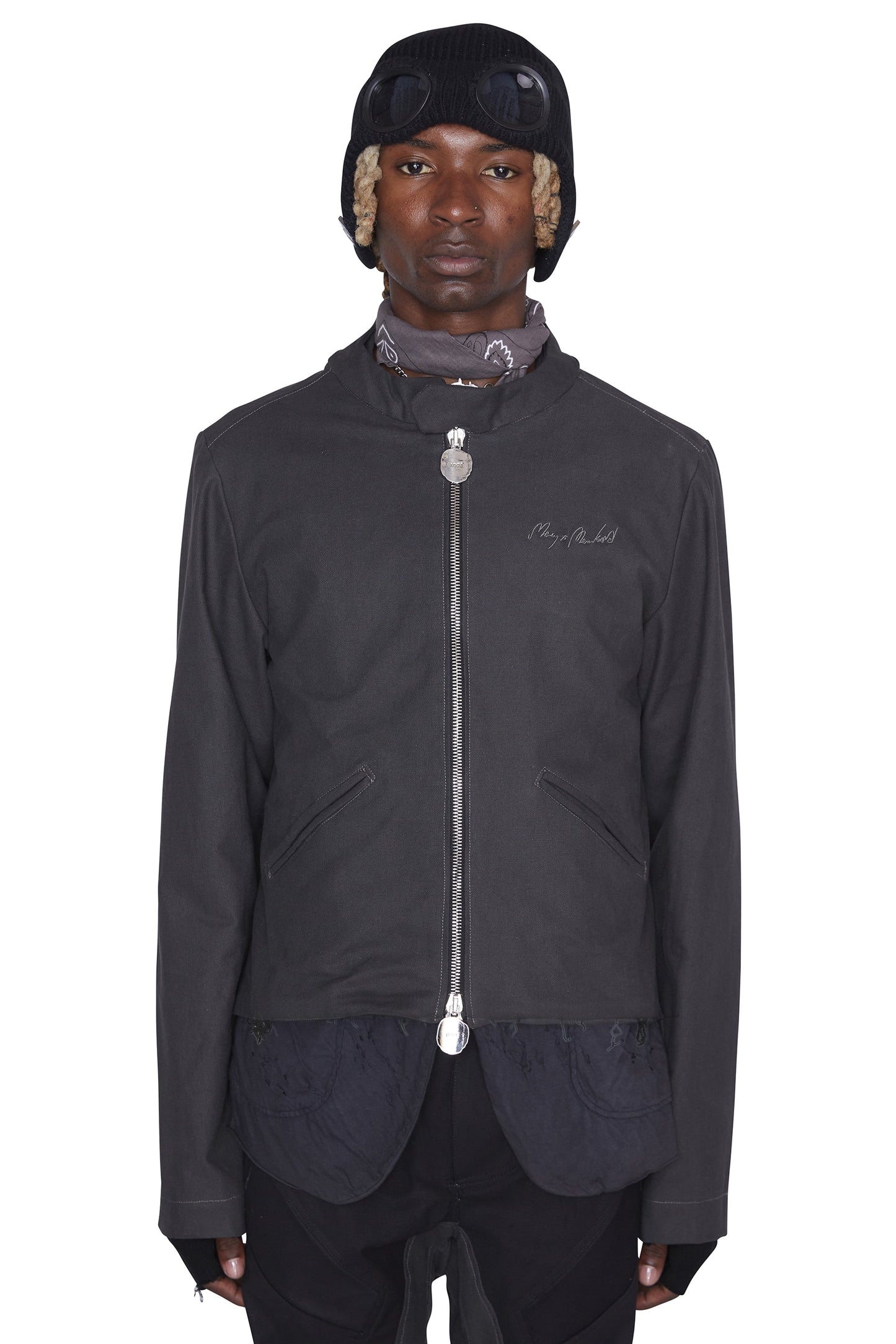 Chaqueta vaquera para motociclista (color humo salvia)