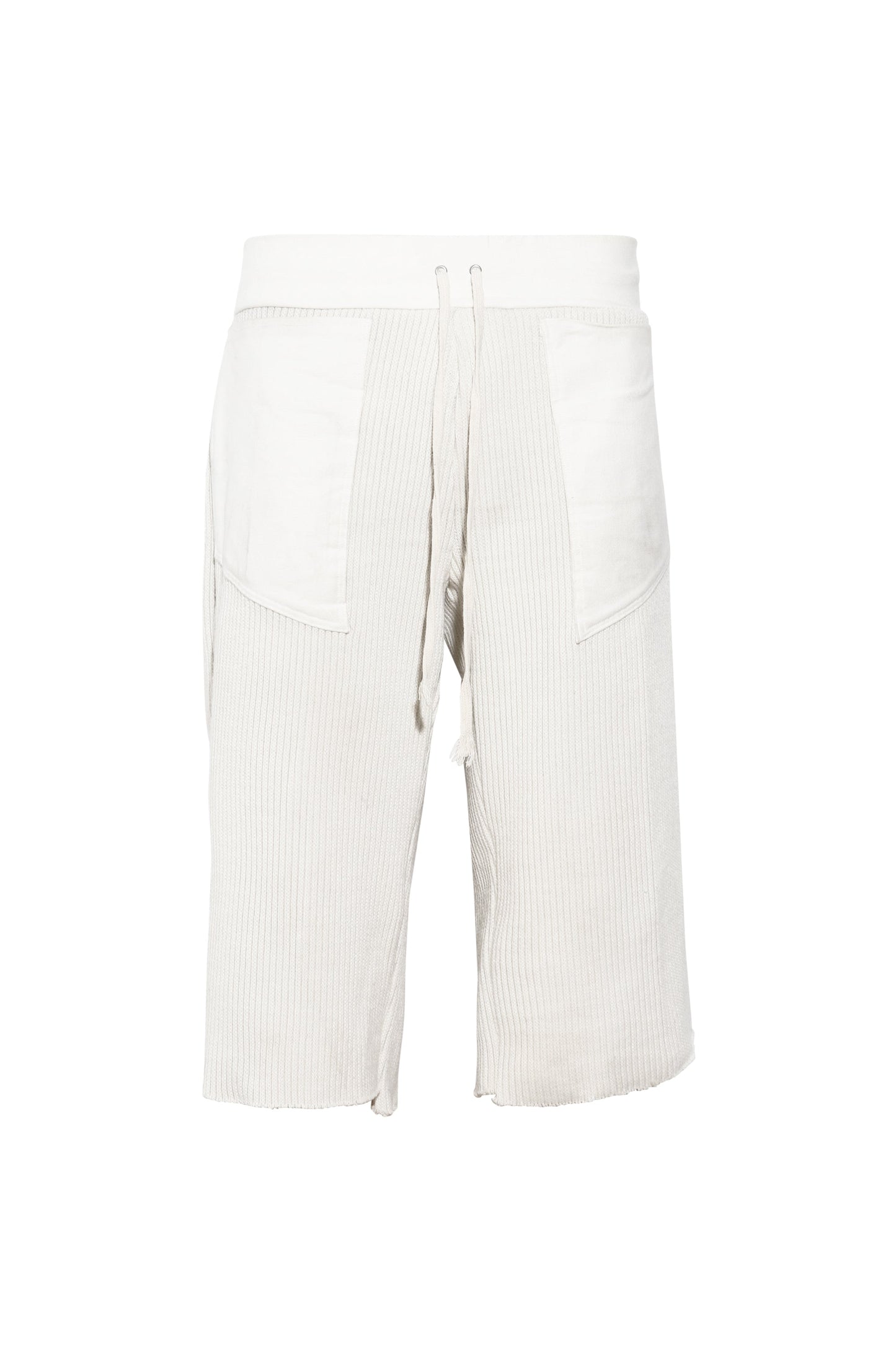 Pantalones cortos con paneles de lona acanalada (blanco)