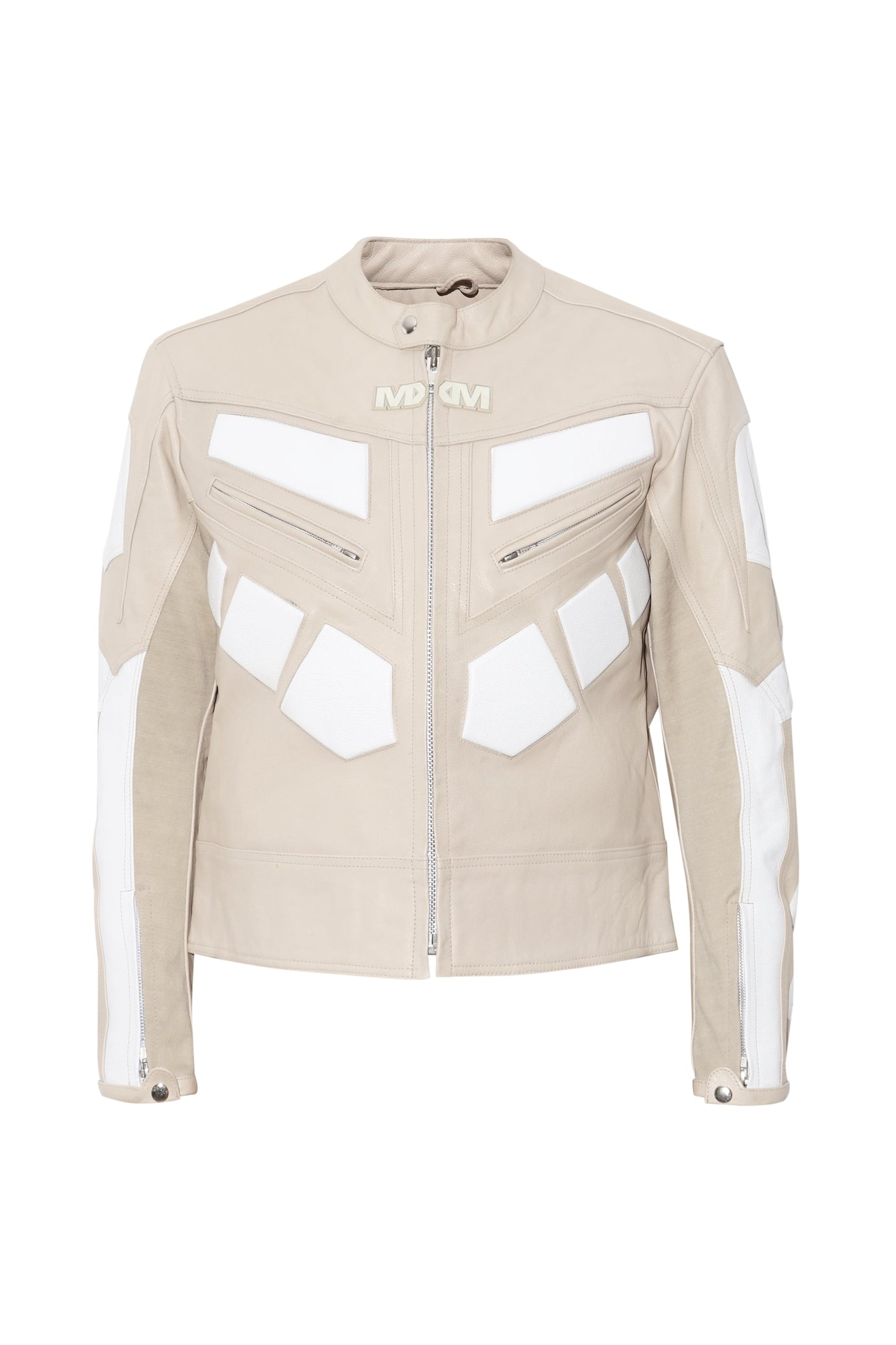 Moto-Leder-Rennjacke (Sand)