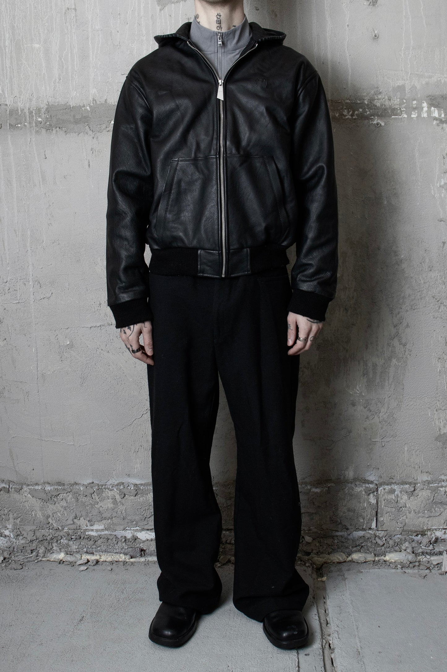 "Amīn" Leather Hoodie