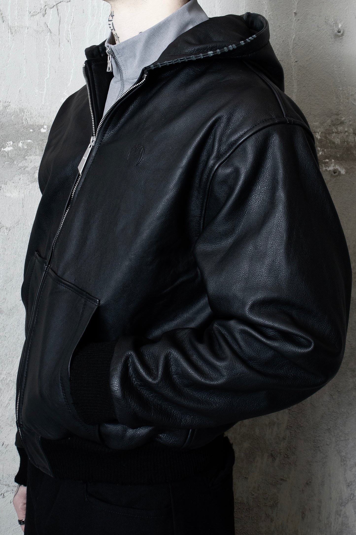 "Amīn" Leather Hoodie
