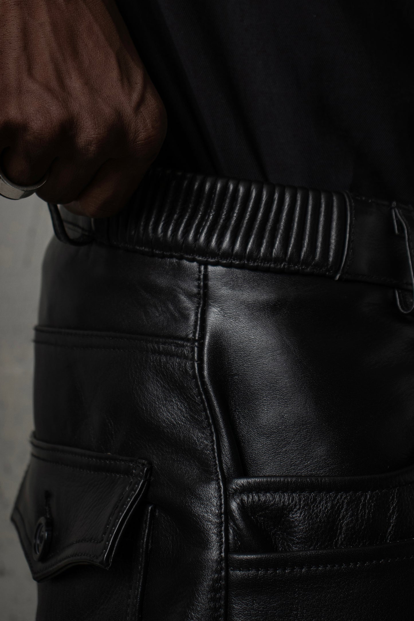 "Layl" Leather Shorts (Black)