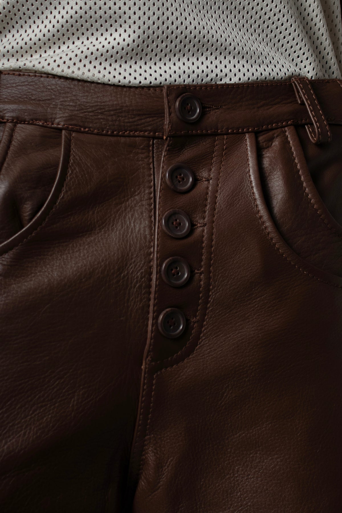 "Layl" Leather Shorts (Earth)