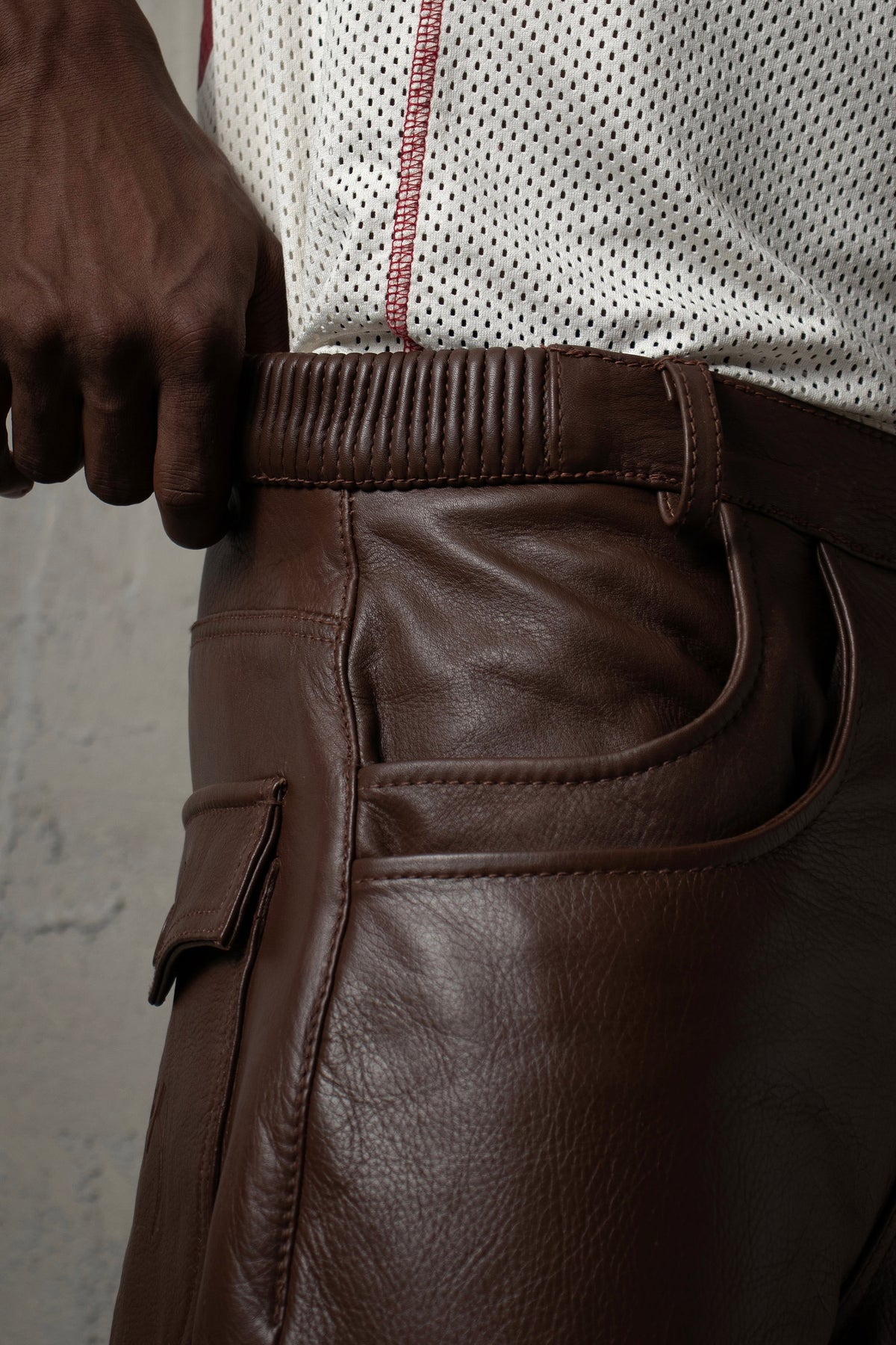 "Layl" Leather Shorts (Earth)