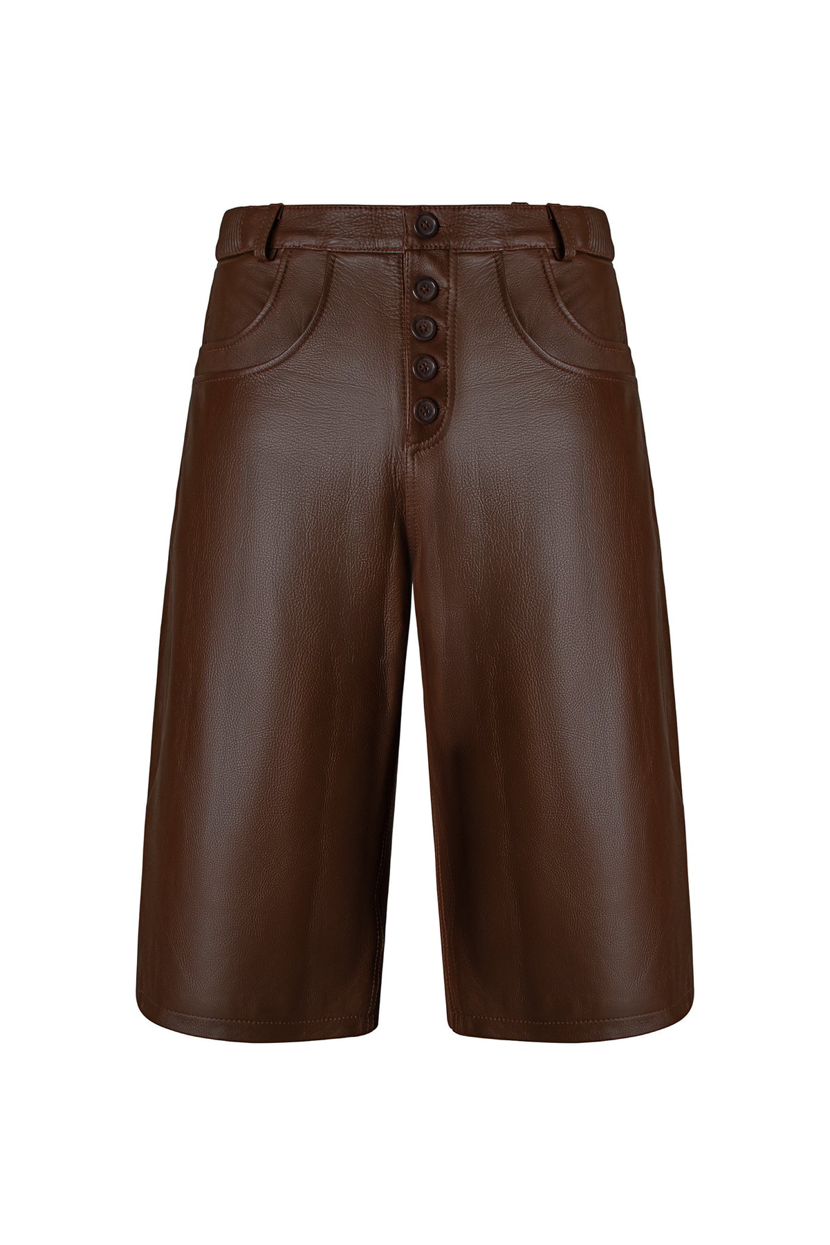 "Layl" Leather Shorts (Earth)