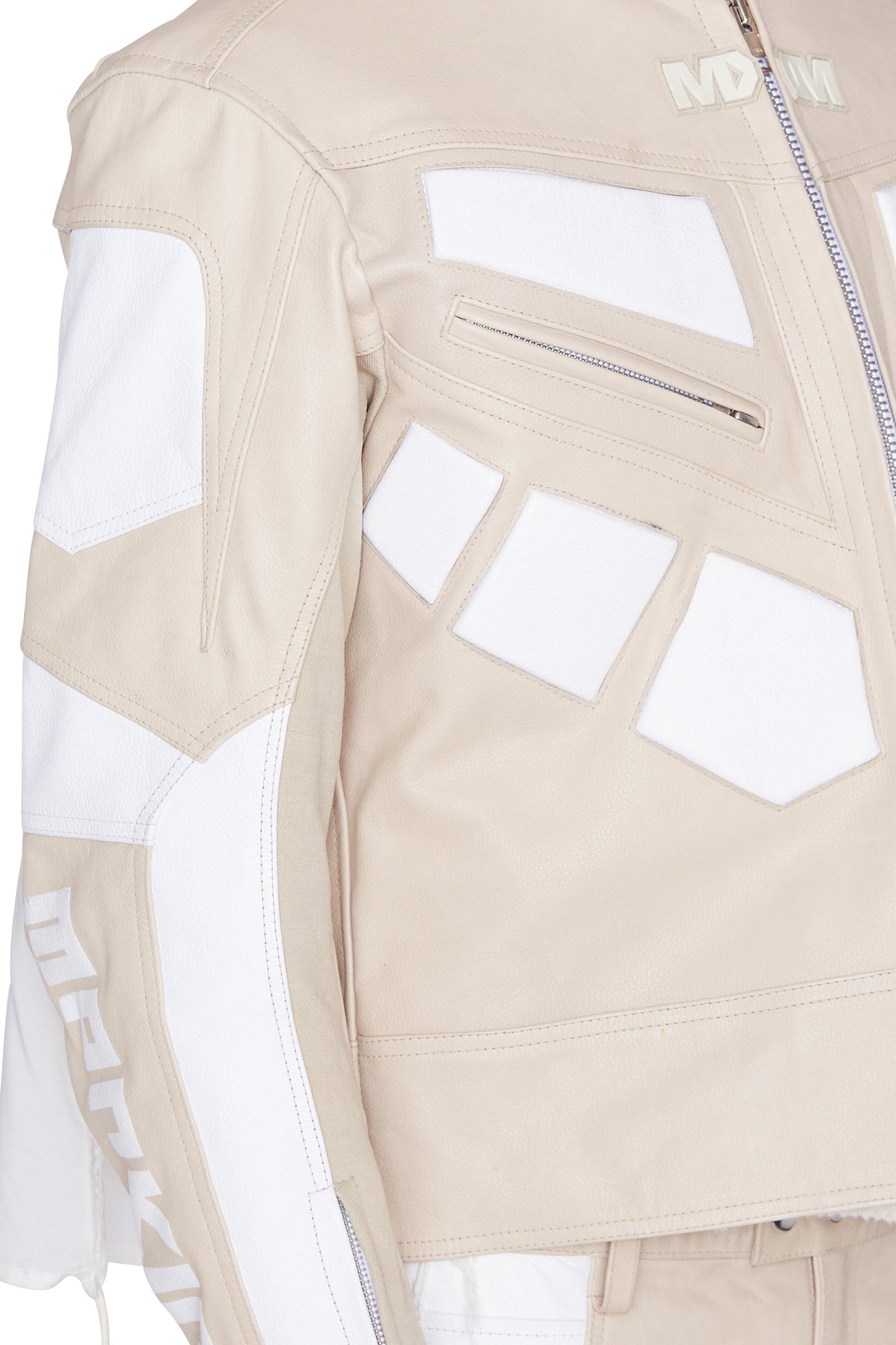 Chaqueta de cuero para motociclista (arena)