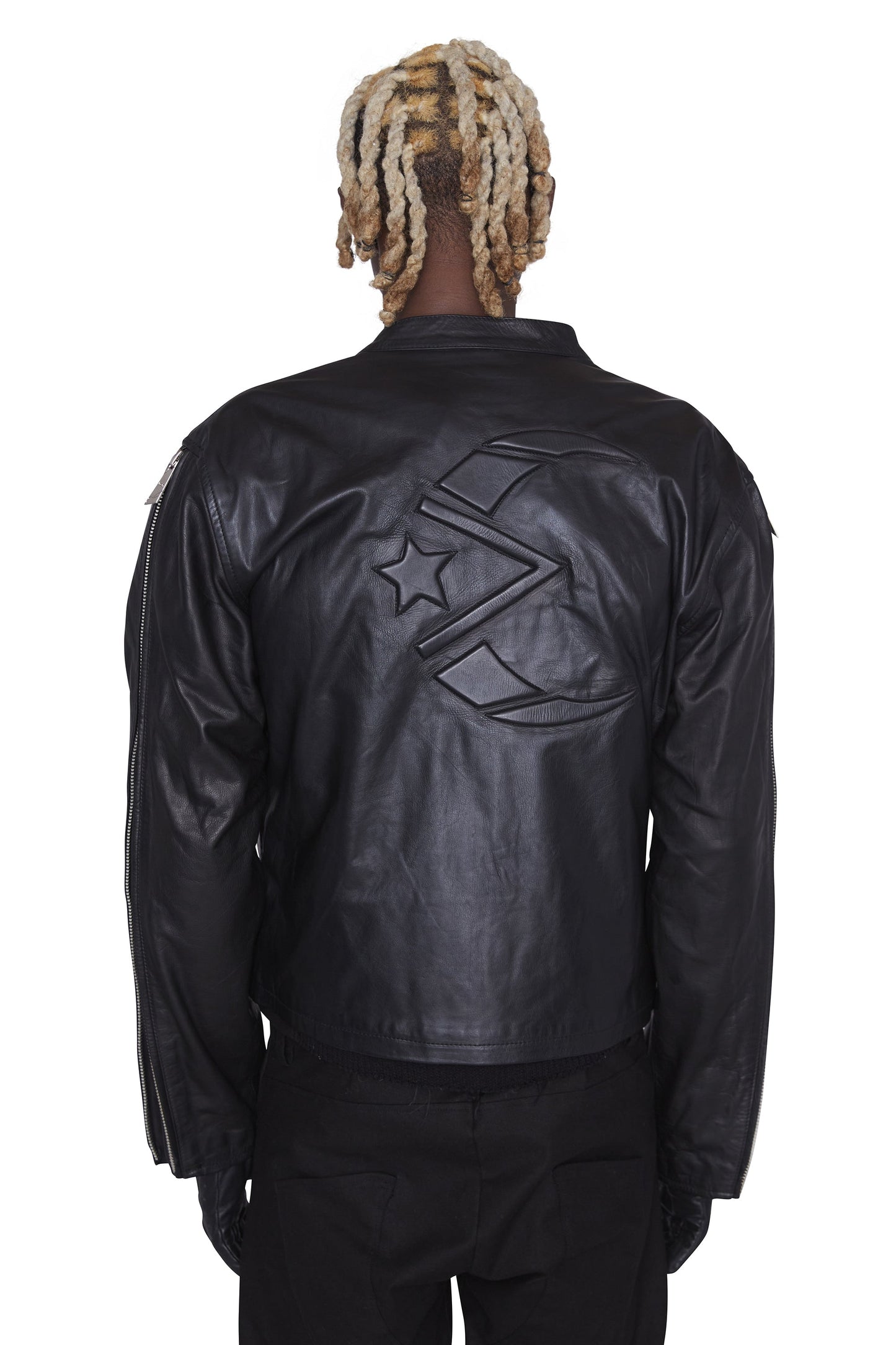 Lederjacke mit Halbmondprägung