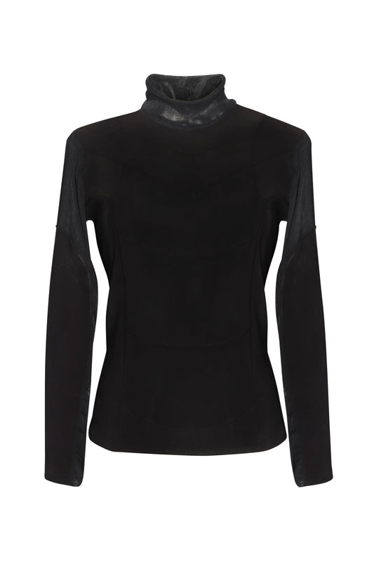 Womens Mesh Moto Shirt (Black) (SAMPLE)