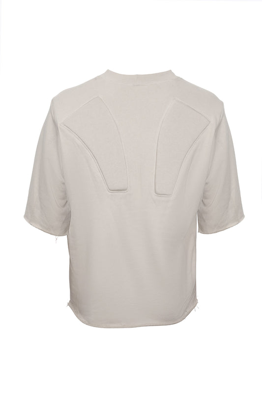 Shoulder Padded T Shirt (Sand) (SAMPLE)